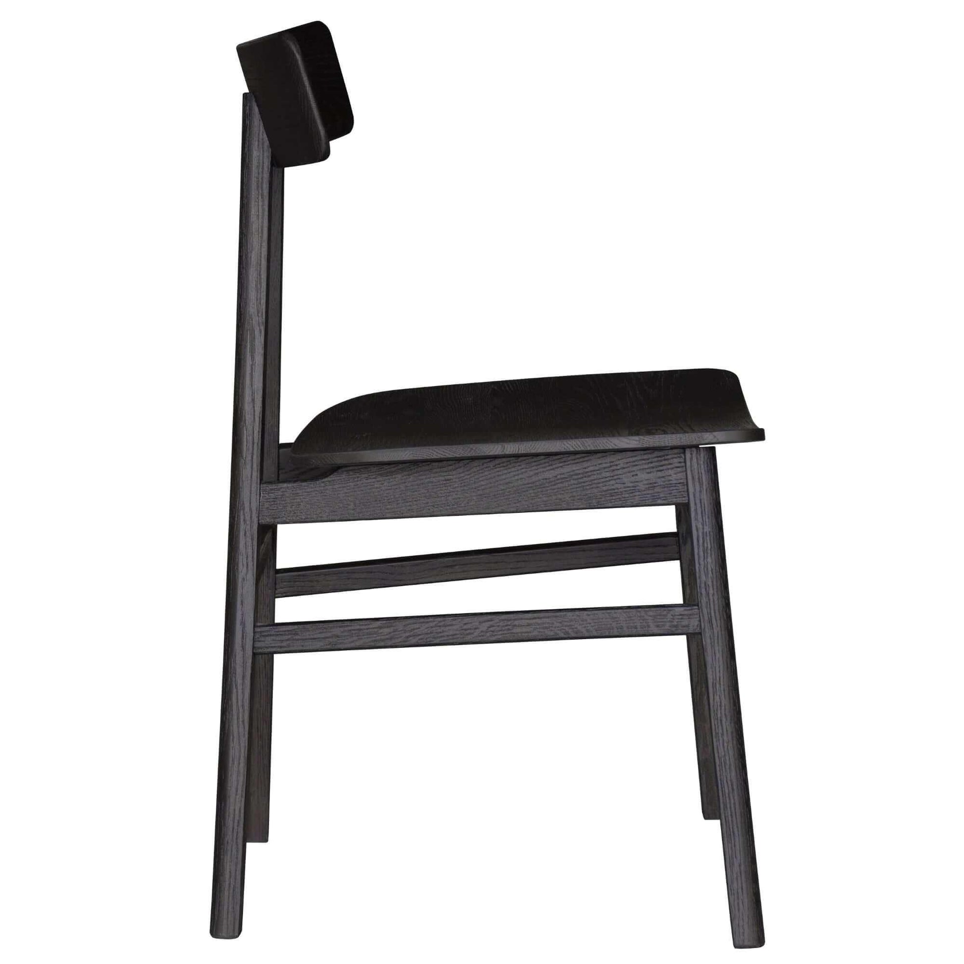 Claire Solid Oak Black Wooden Dining Chairs Set of 4
