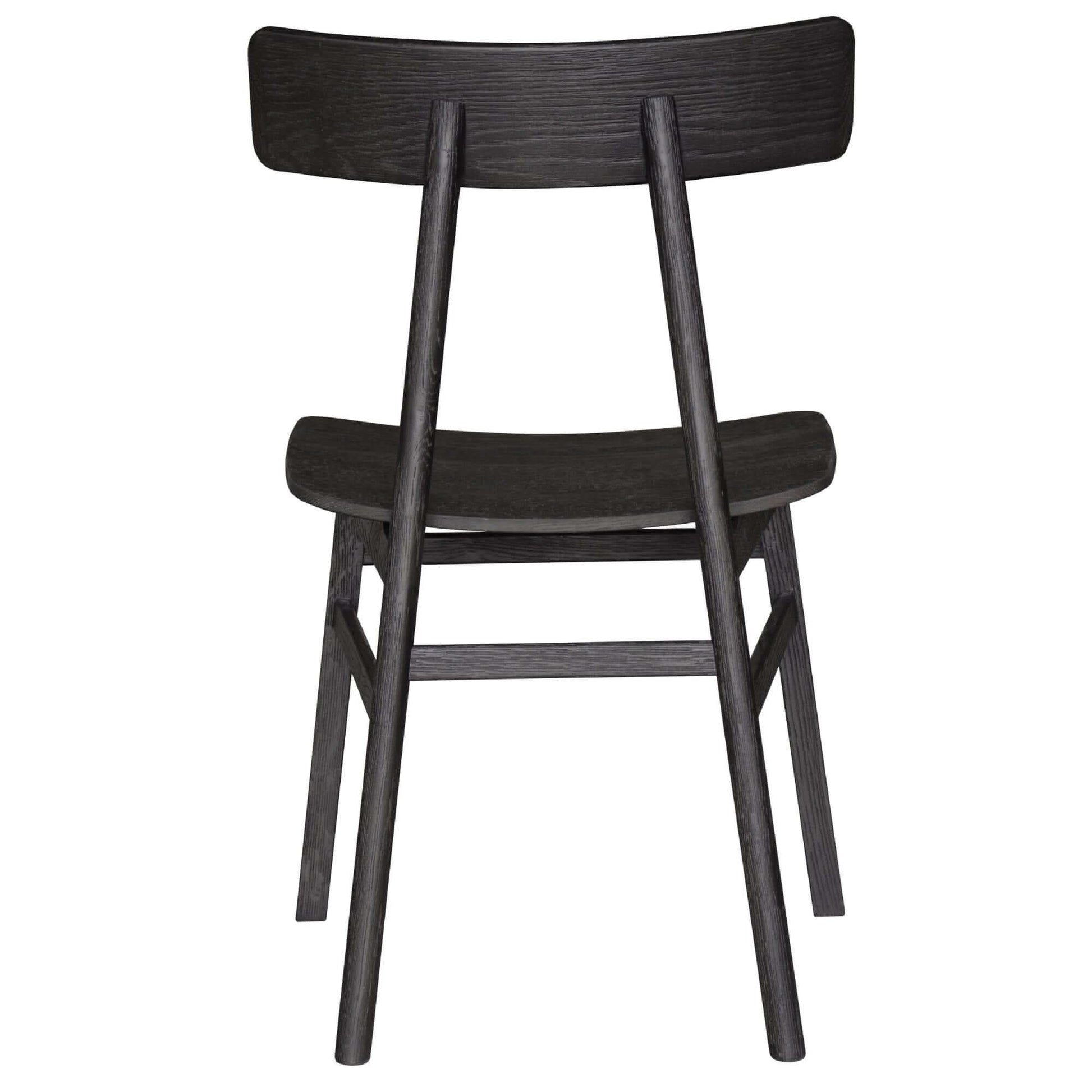 Claire Solid Oak Black Wooden Dining Chairs Set of 4