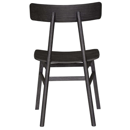 Claire Dining Chair Set of 4 Solid Oak Wood Timber Seat - Black