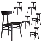 Claire Solid Oak Wood Dining Chair Set of 6 Timber Seat Furniture Blac