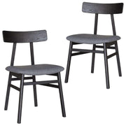 Claire Dining Room Chairs Set of 2 Solid Oak Wood - Black