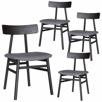 Claire Set Of 4 Mid Century Dining Chairs - Black