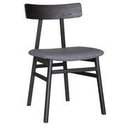 Claire Solid Oak Black Upholstered Dining Chairs Set of 6