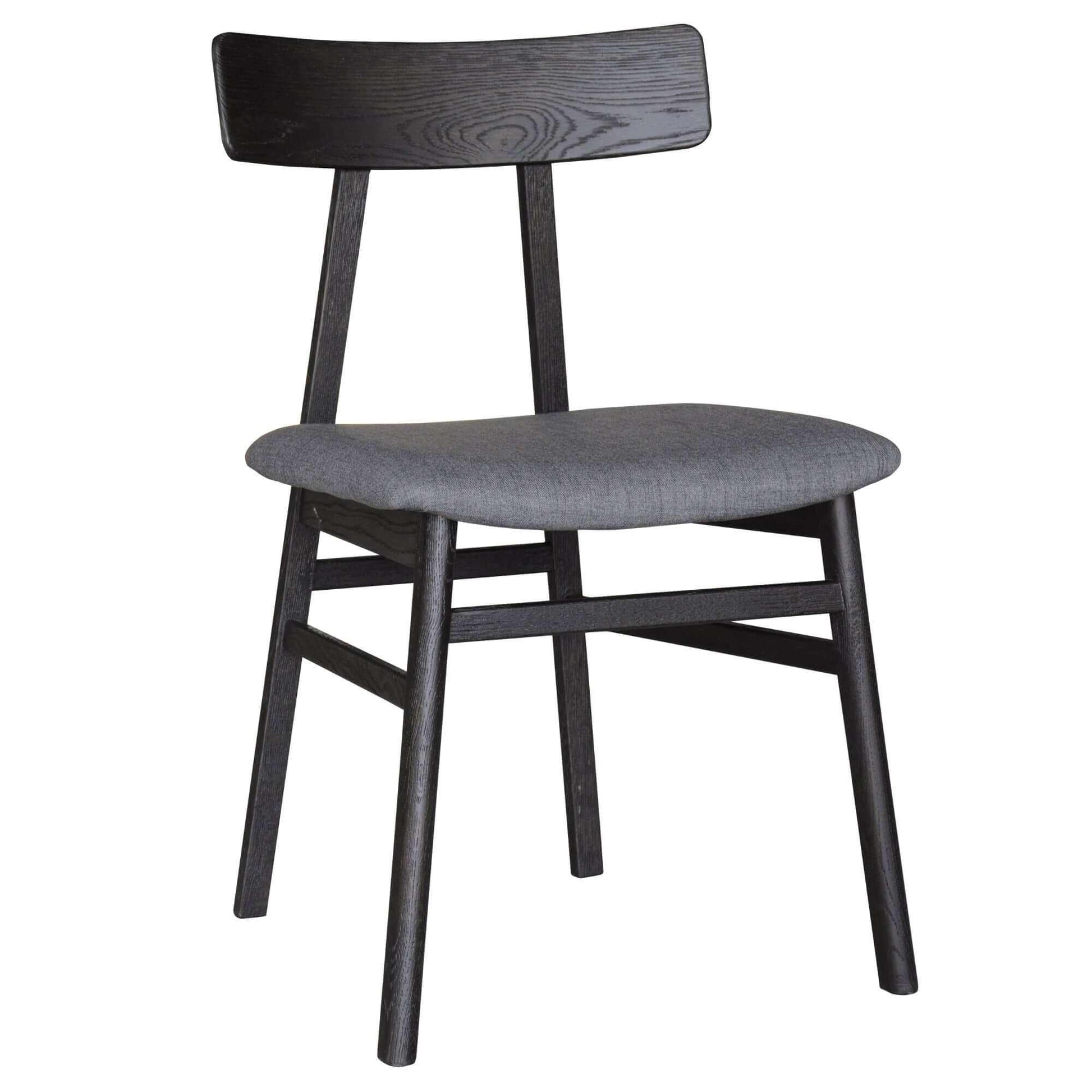 Claire Solid Oak Black Upholstered Dining Chairs Set of 6