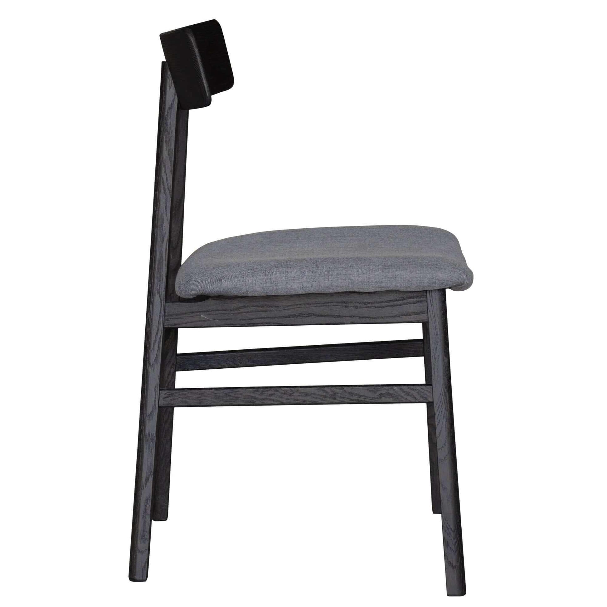 Claire Solid Oak Black Upholstered Dining Chairs Set of 6