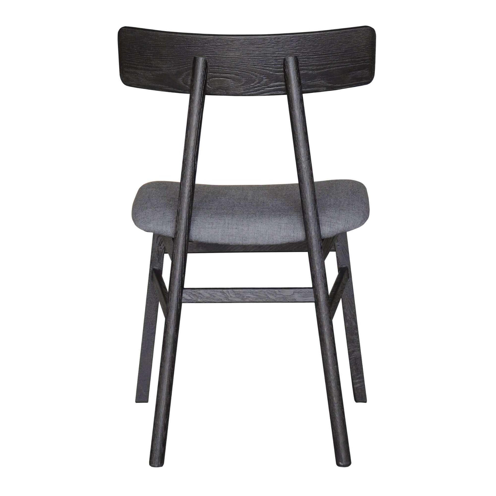 Claire Solid Oak Black Upholstered Dining Chairs Set of 6