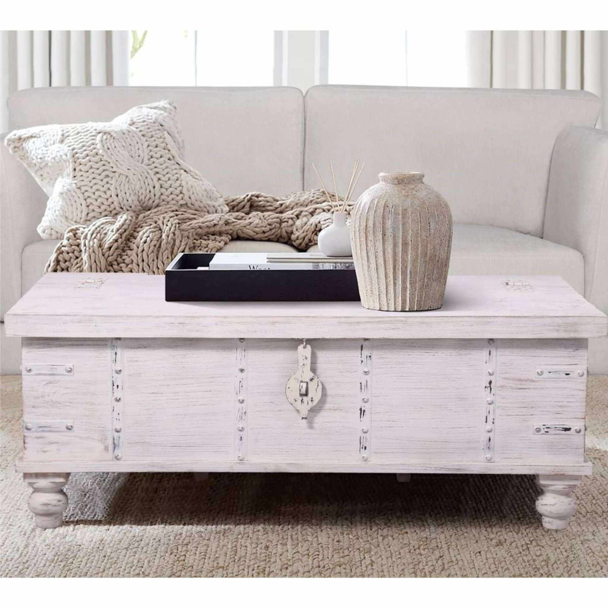 Surya Handcrafted Coffee Table Solid Mango Wood