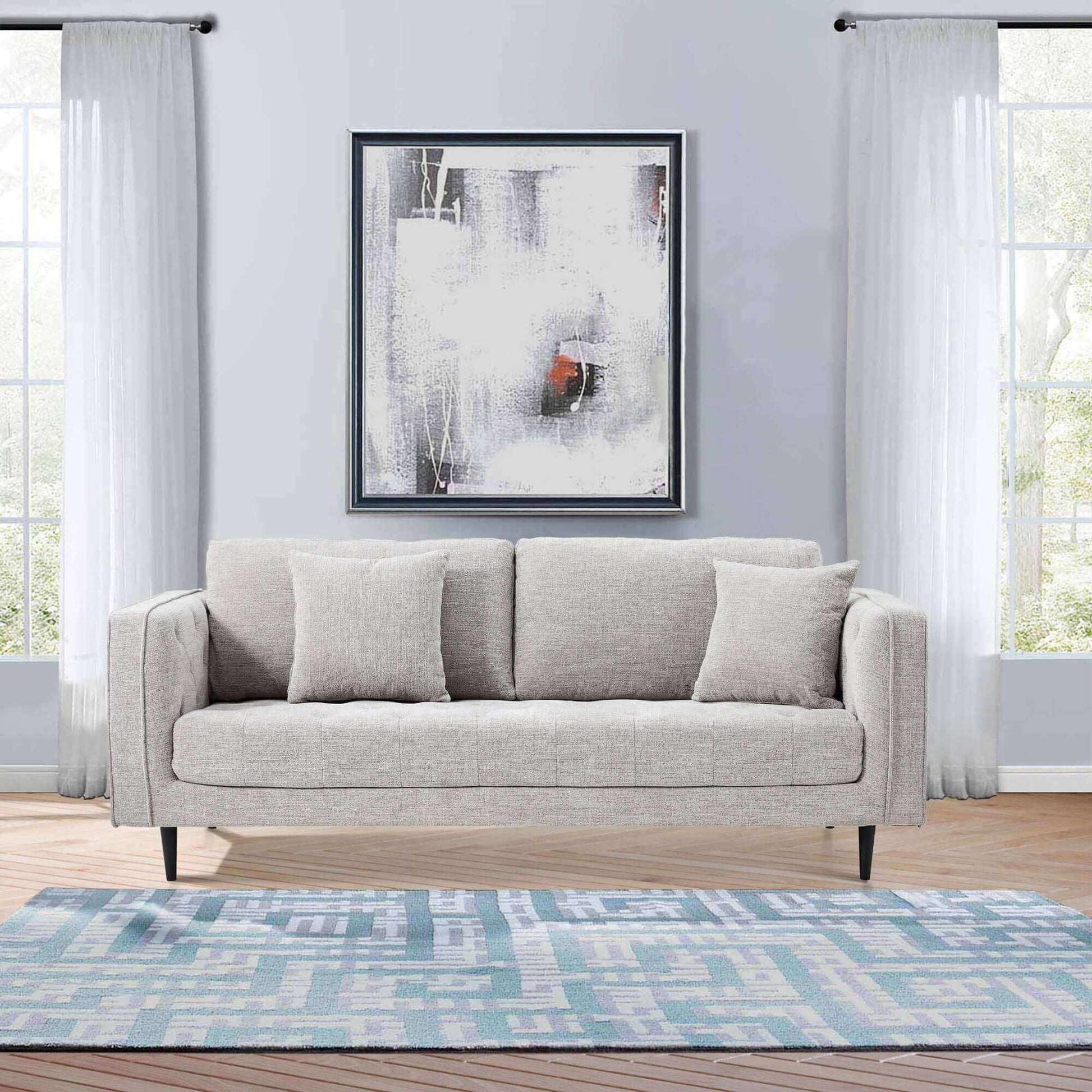Jolie 3 Seater Fabric Sofa Upholstered Lounge Couch - Quartz