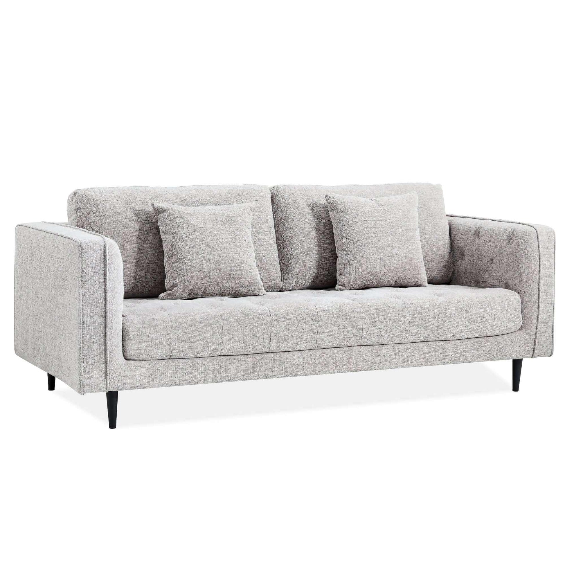 Jolie 3 Seater Fabric Sofa Upholstered Lounge Couch - Quartz