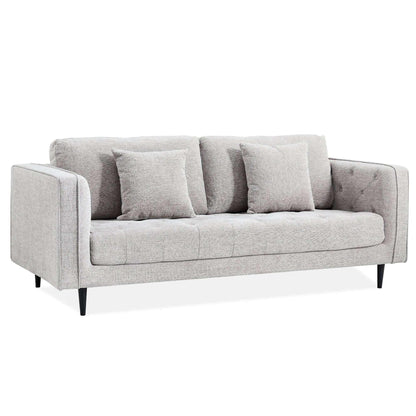 Jolie 3 Seater Sofa Fabric Upholstered Lounge Couch - Quartz