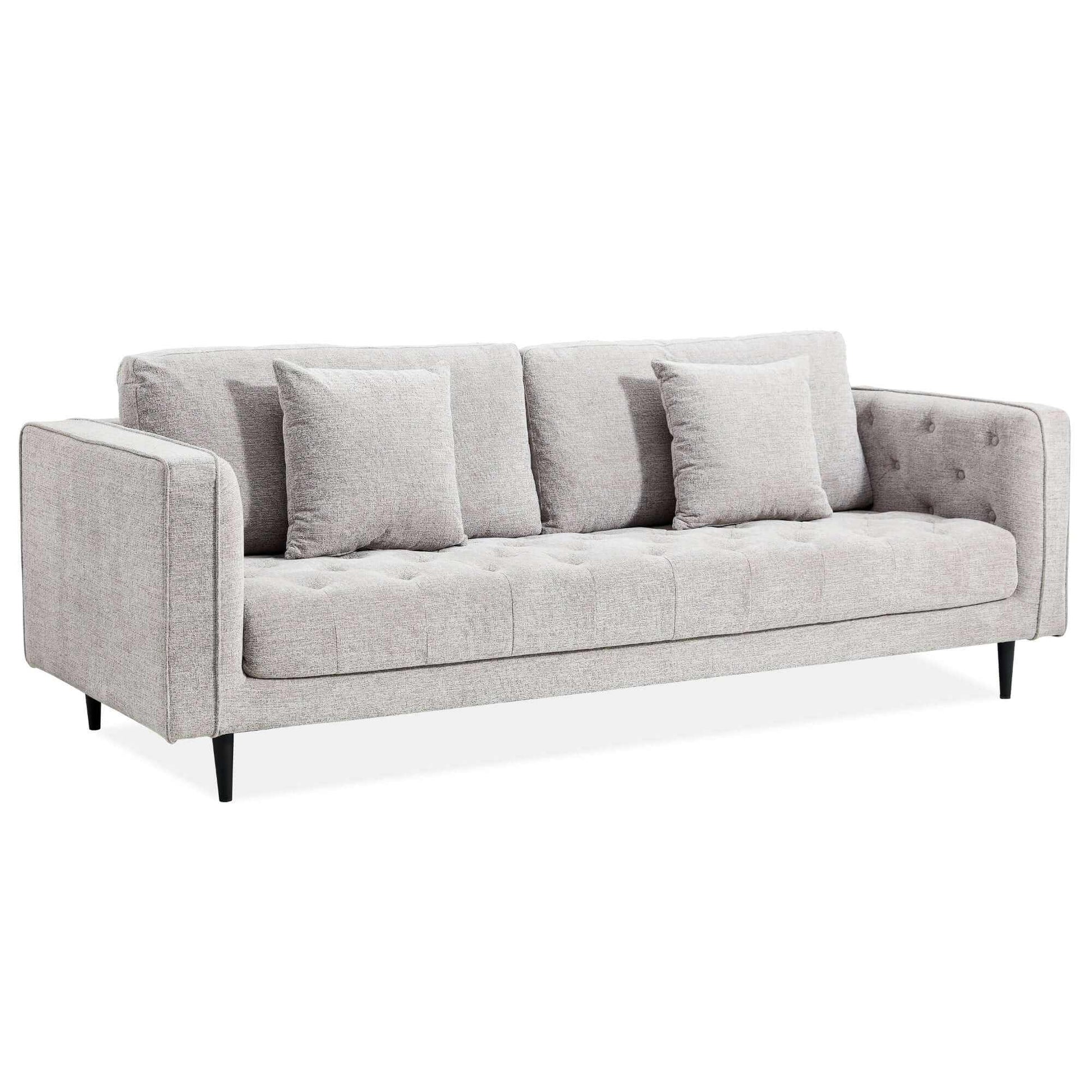 Jolie XL Size 3 Seater Couch Fabric Upholstered Lounge - Quartz
