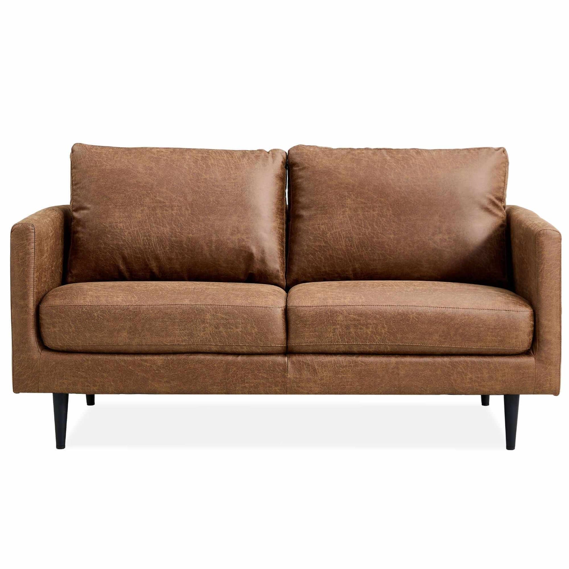 Athena Fabric Upholstered Sofa 2+2 Seater With Chaise - Saddle