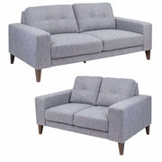 Juliet 2 3 Seater Sofa Set Soft Fabric Upholstered Lounge Grey