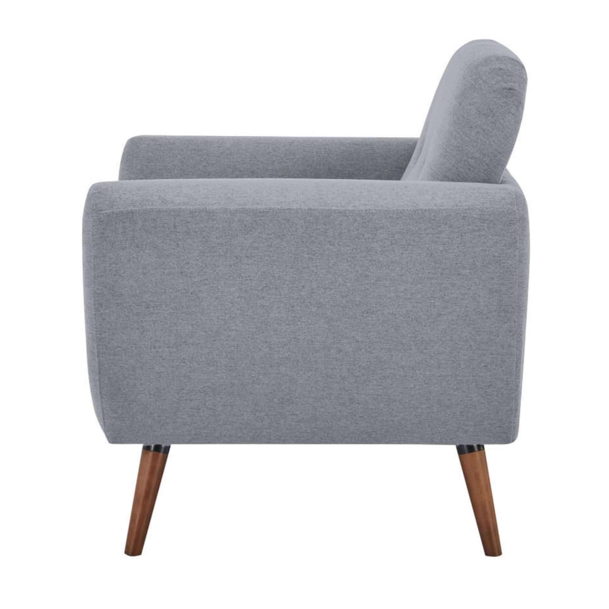 Lilliana Set of 2 Fabric Upholstered Armchair Sofa - Light Grey