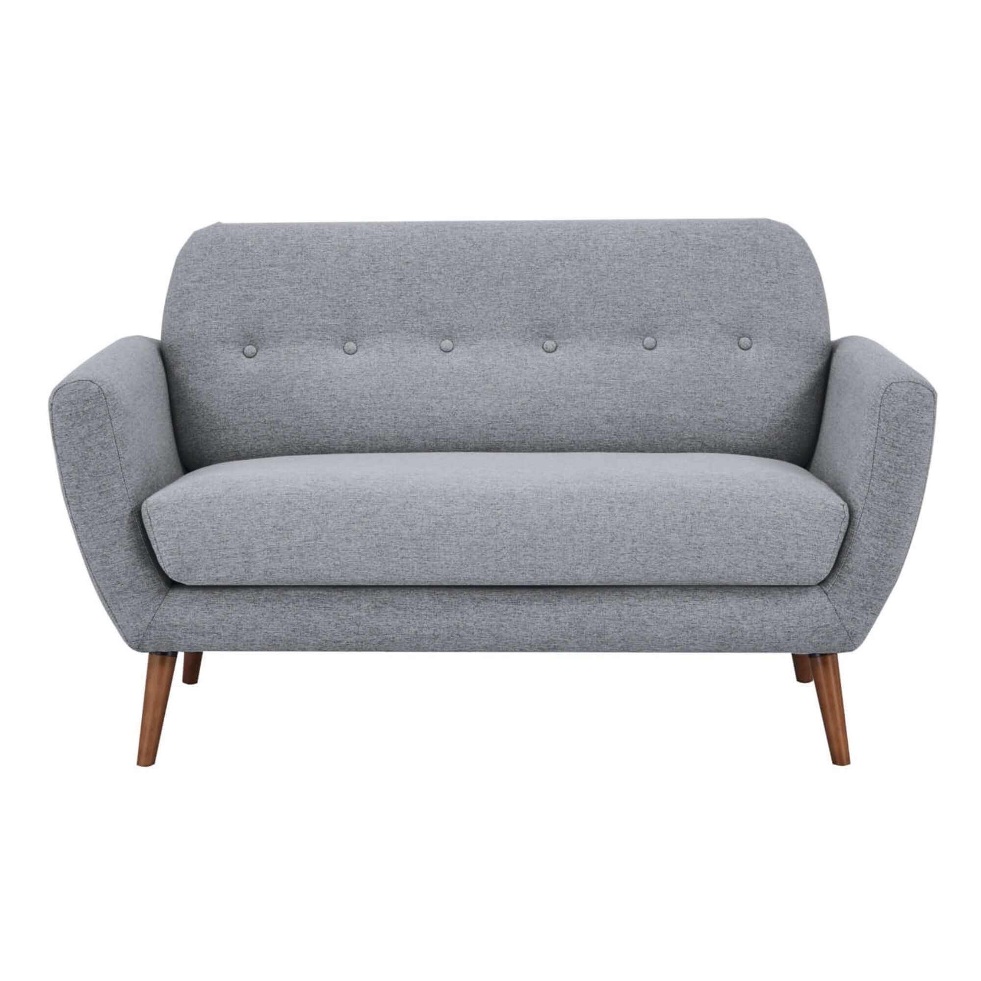 Lilliana 2 Seater Sofa Fabric Upholstered Lounge Couch - Light Grey