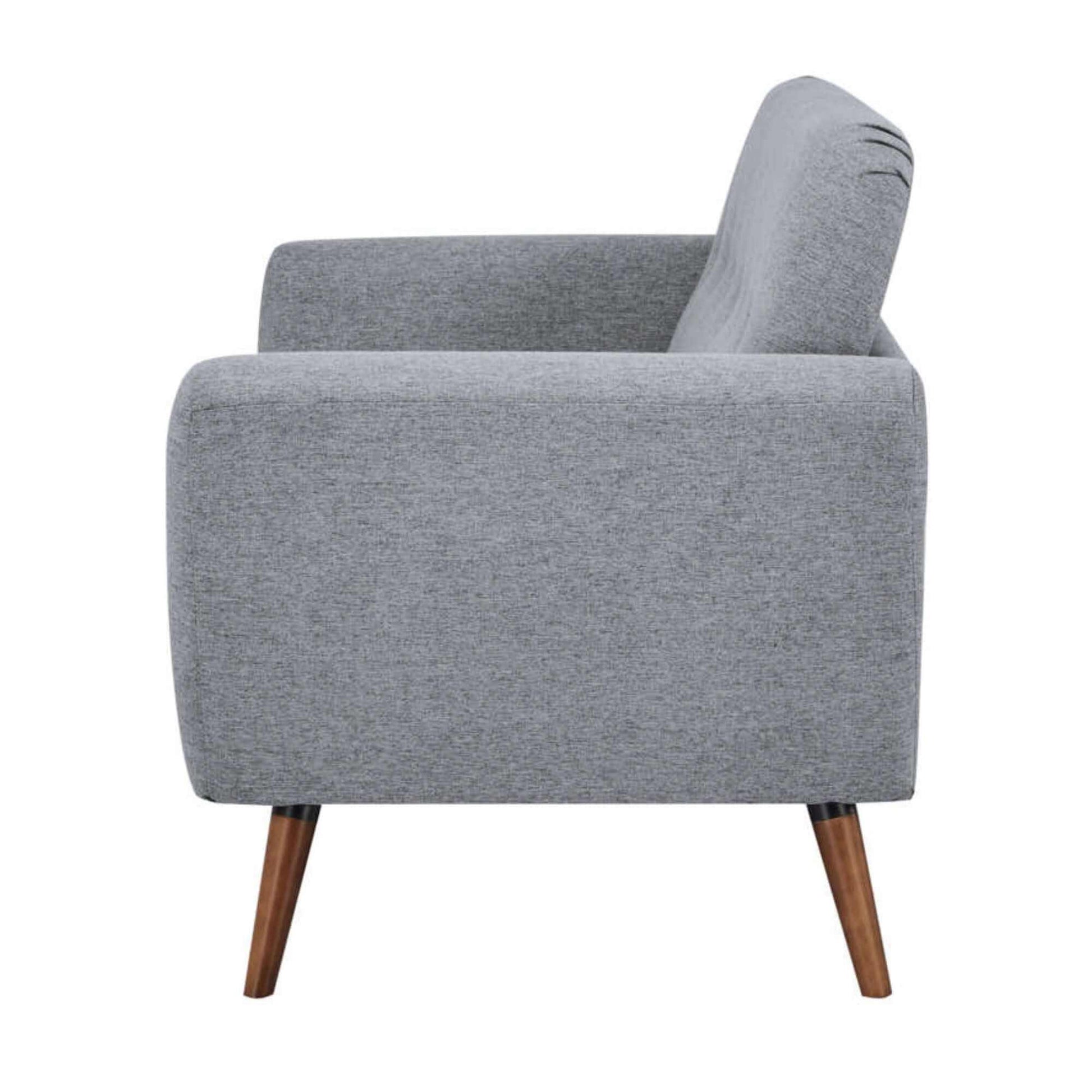Lilliana 2 Seater Couch Sofa Fabric Upholstered Lounge - Light Grey
