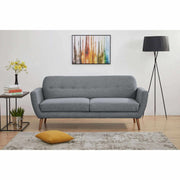 Lilliana 3 Seater Light Grey Fabric Sofa Upholstered Couch