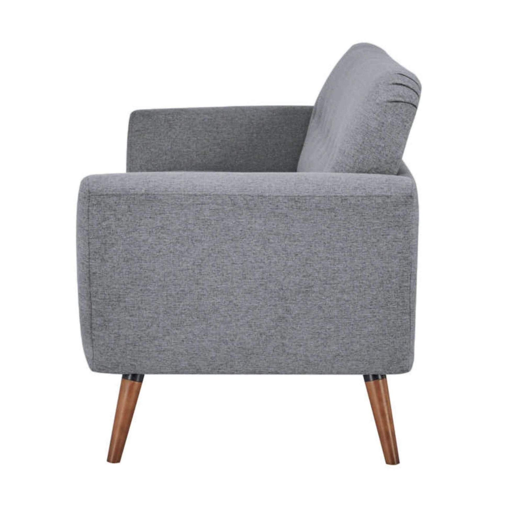 Lilliana 3 Seater Light Grey Fabric Sofa Upholstered Couch
