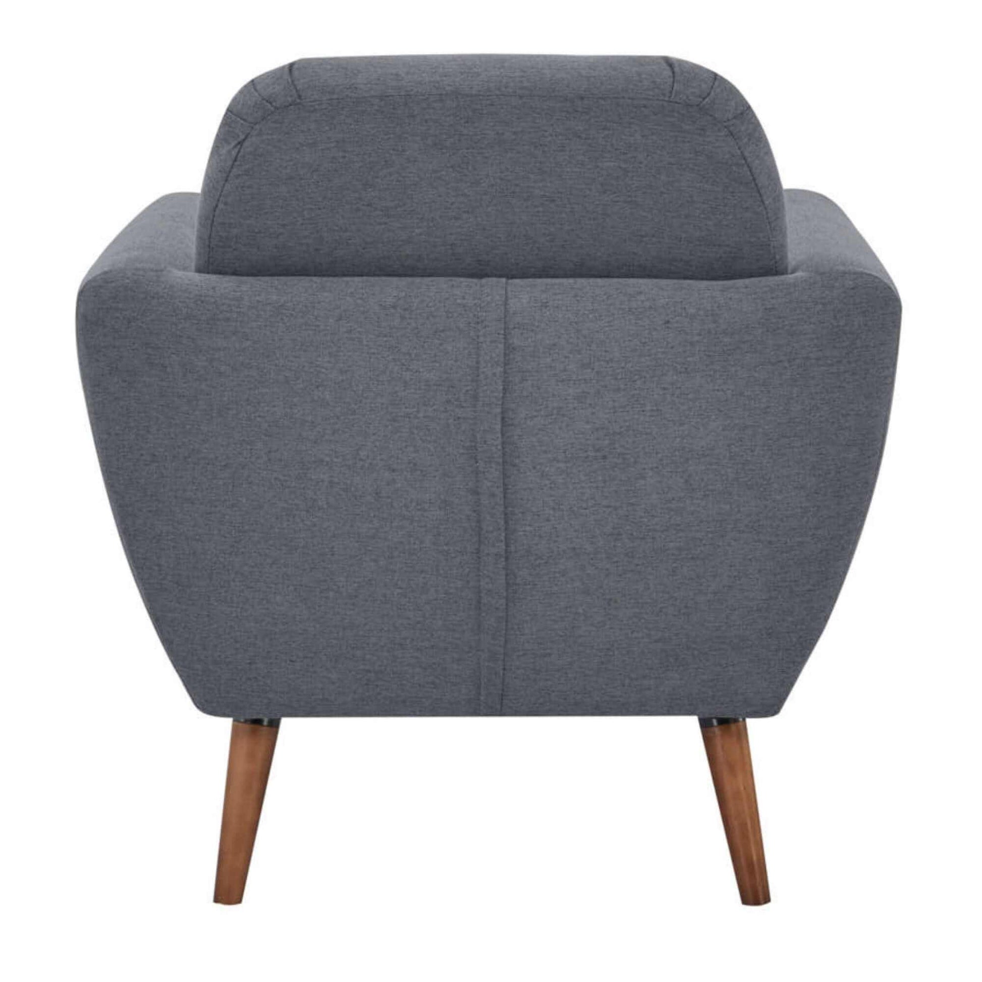 Lilliana 1 Seater Sofa Arm Chair Fabric Upholstered Lounge Couch - Dar