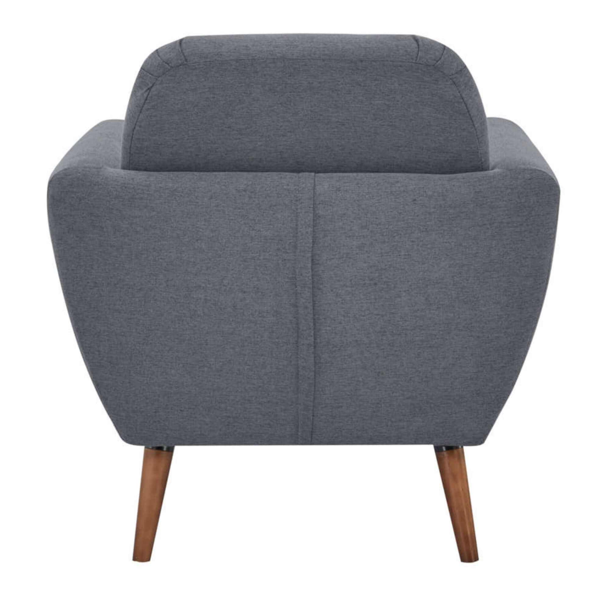 Lilliana 1 Seater Sofa Arm Chair Fabric Upholstered Lounge Couch - Dar