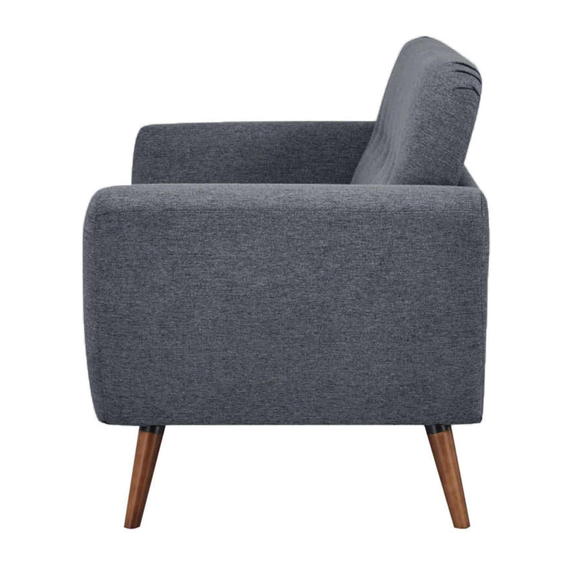 Lilliana Fabric Upholstered 2 Seater Sofa Couch - Dark Grey