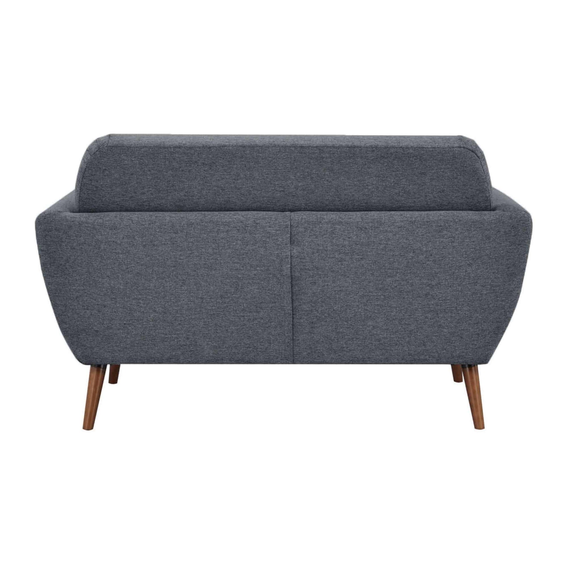 Lilliana Fabric Upholstered 2 Seater Sofa Couch - Dark Grey