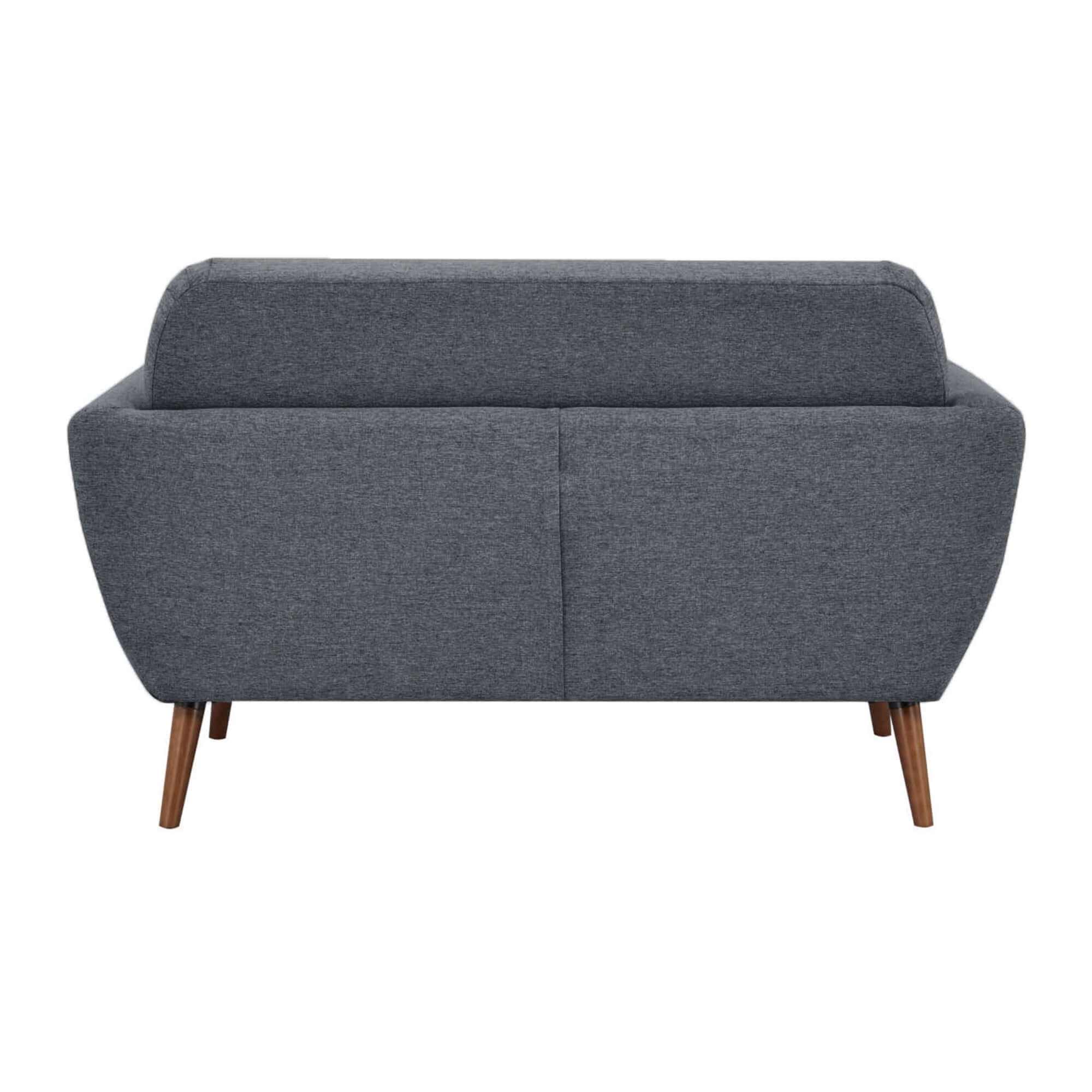 Lilliana Fabric Upholstered 2 Seater Sofa Couch - Dark Grey