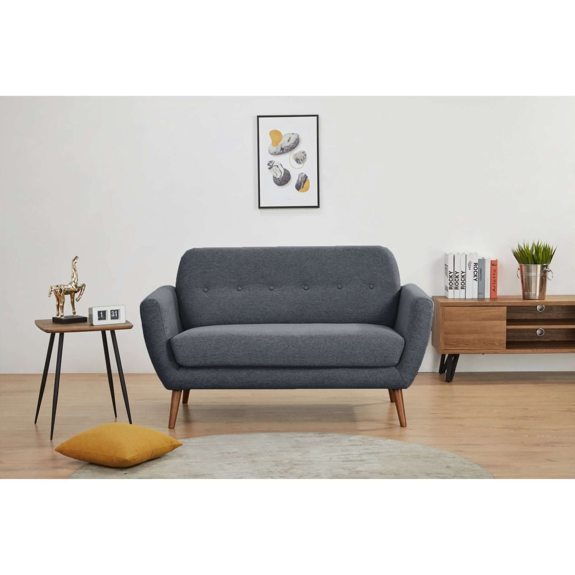 Lilliana Fabric Upholstered 3 2 1 Sofa Set Grey Lounge Couch