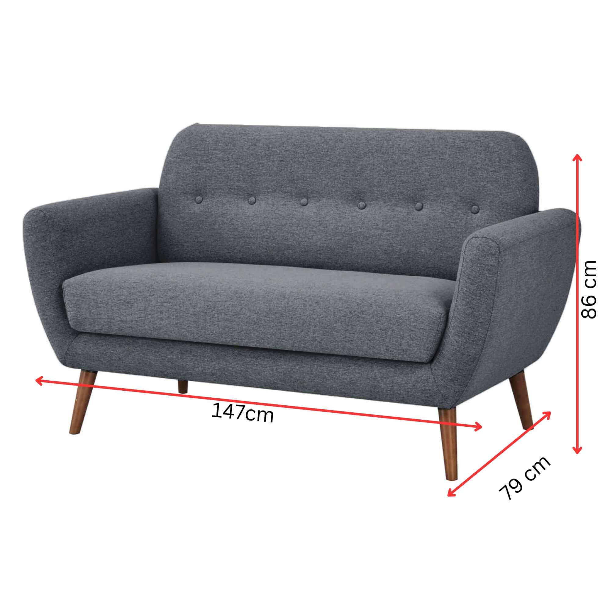 Lilliana Fabric Upholstered 3 2 1 Sofa Set Grey Lounge Couch