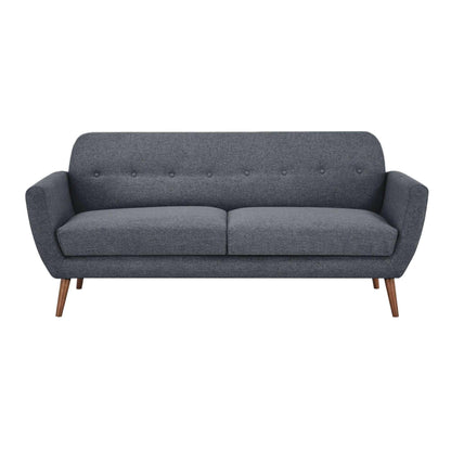 Lilliana 3 Seater Danish Style Sofa Upholstered Lounge - Dark Grey