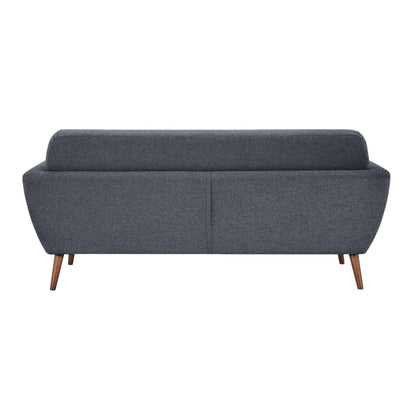 Lilliana 3 Seater Danish Style Sofa Upholstered Lounge - Dark Grey