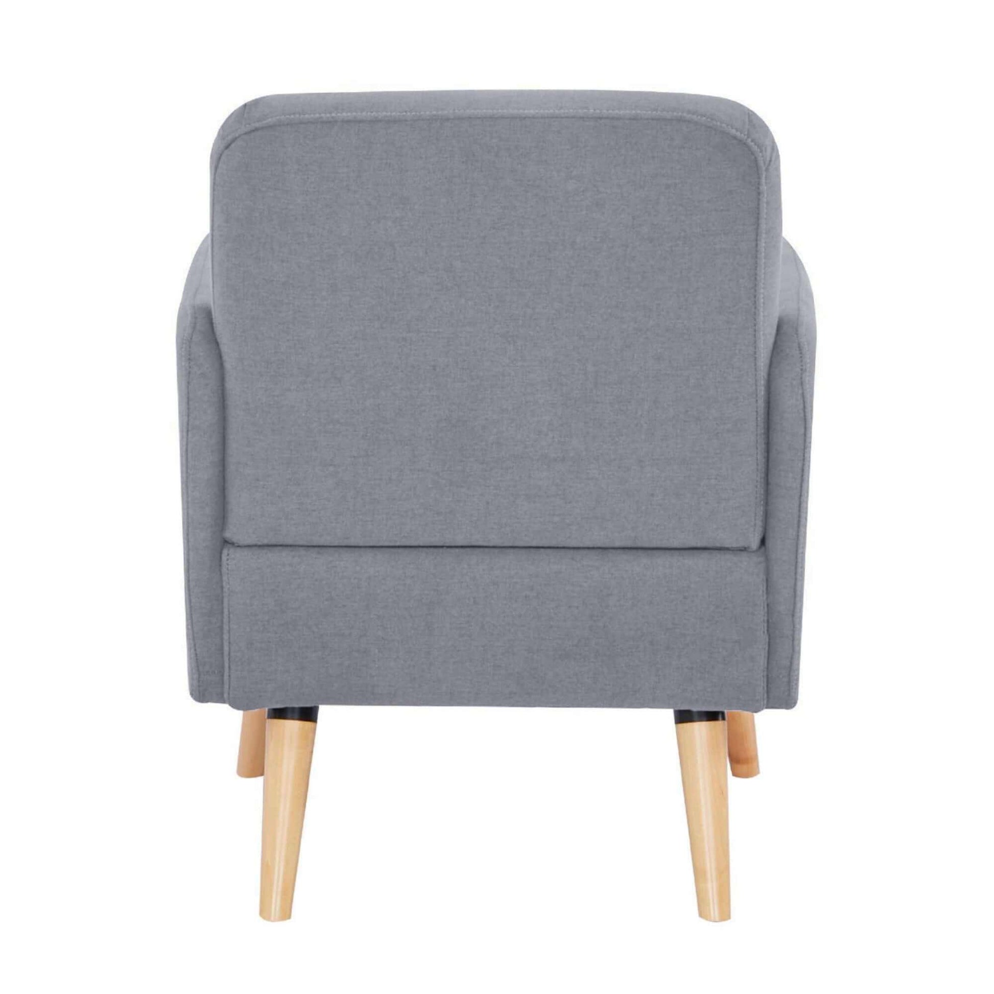 Brianna Fabric Upholstered Sofa Arm Chair Single - Light Grey