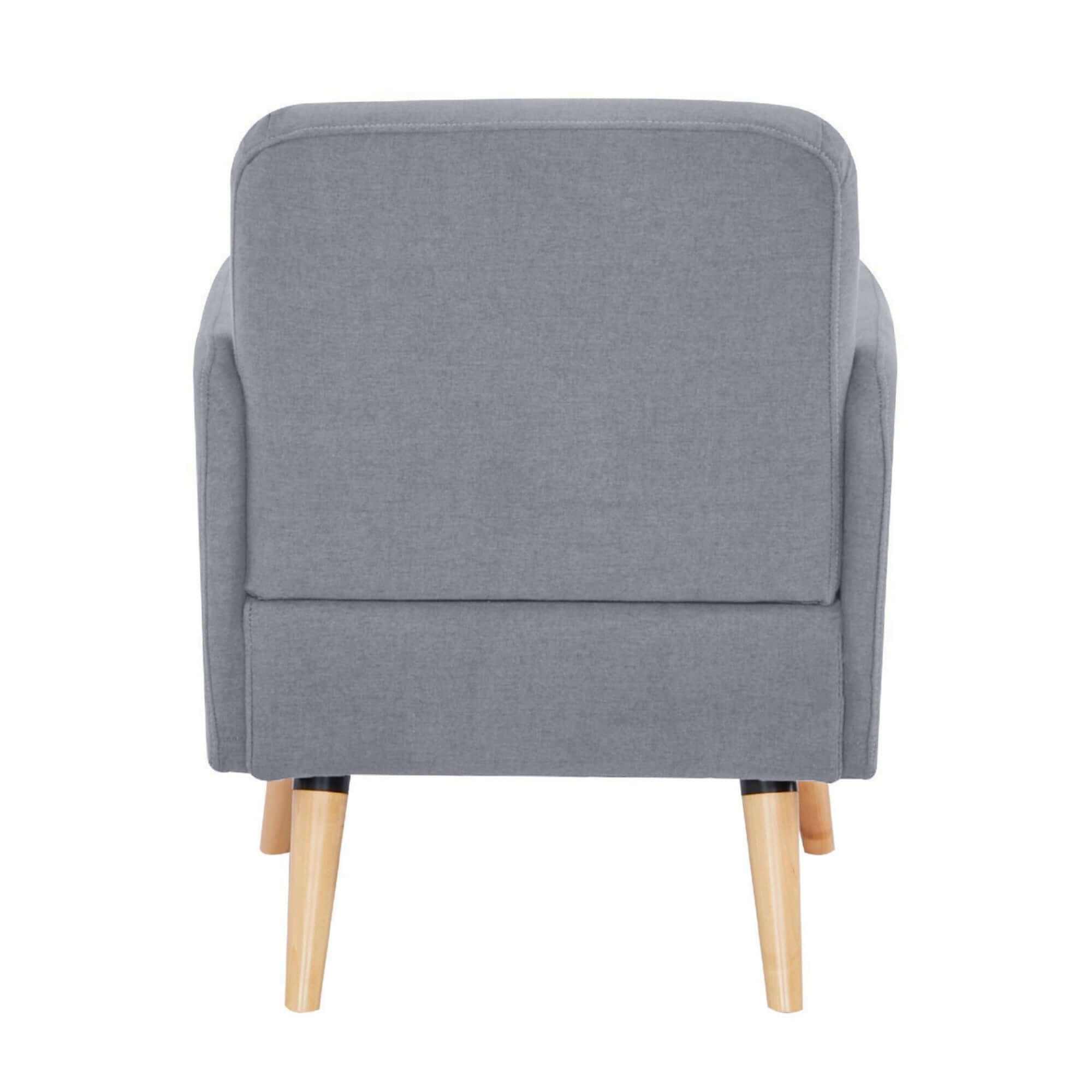 Brianna Fabric Upholstered Sofa Arm Chair Single - Light Grey