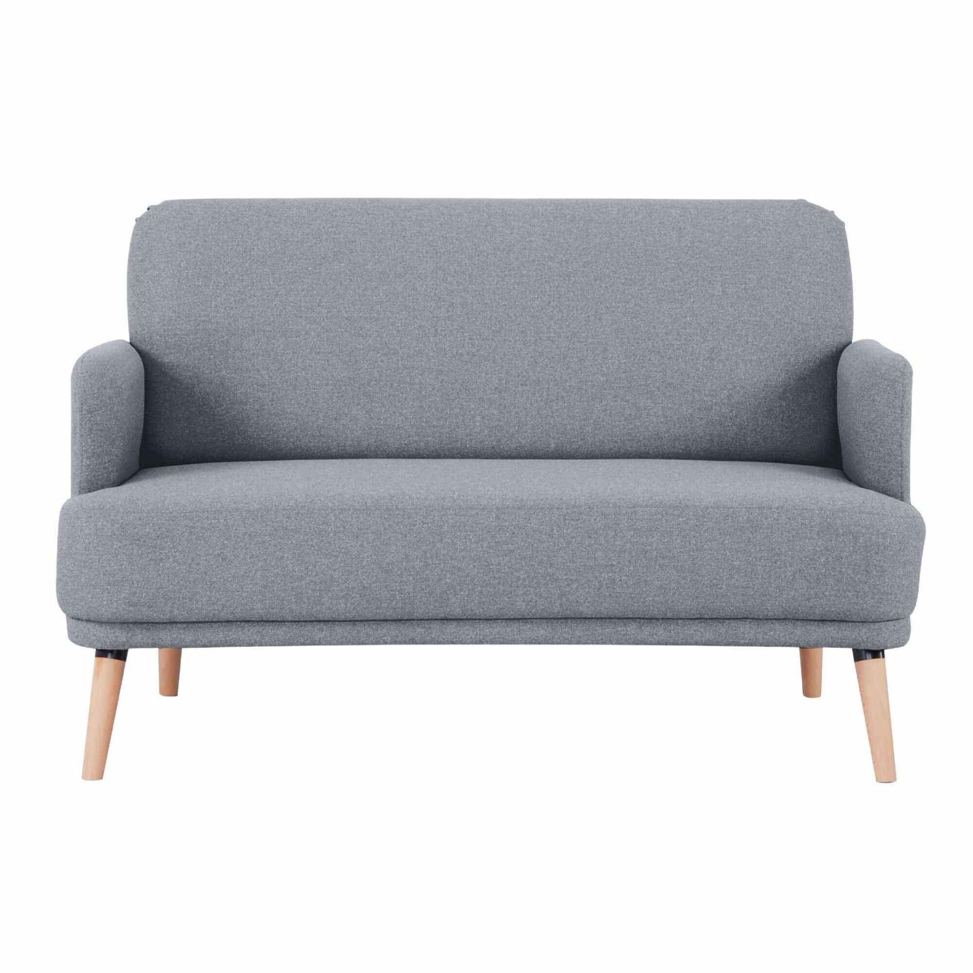 Brianna 2 Seater Comfy Sofa Fabric Upholstered - Light Grey