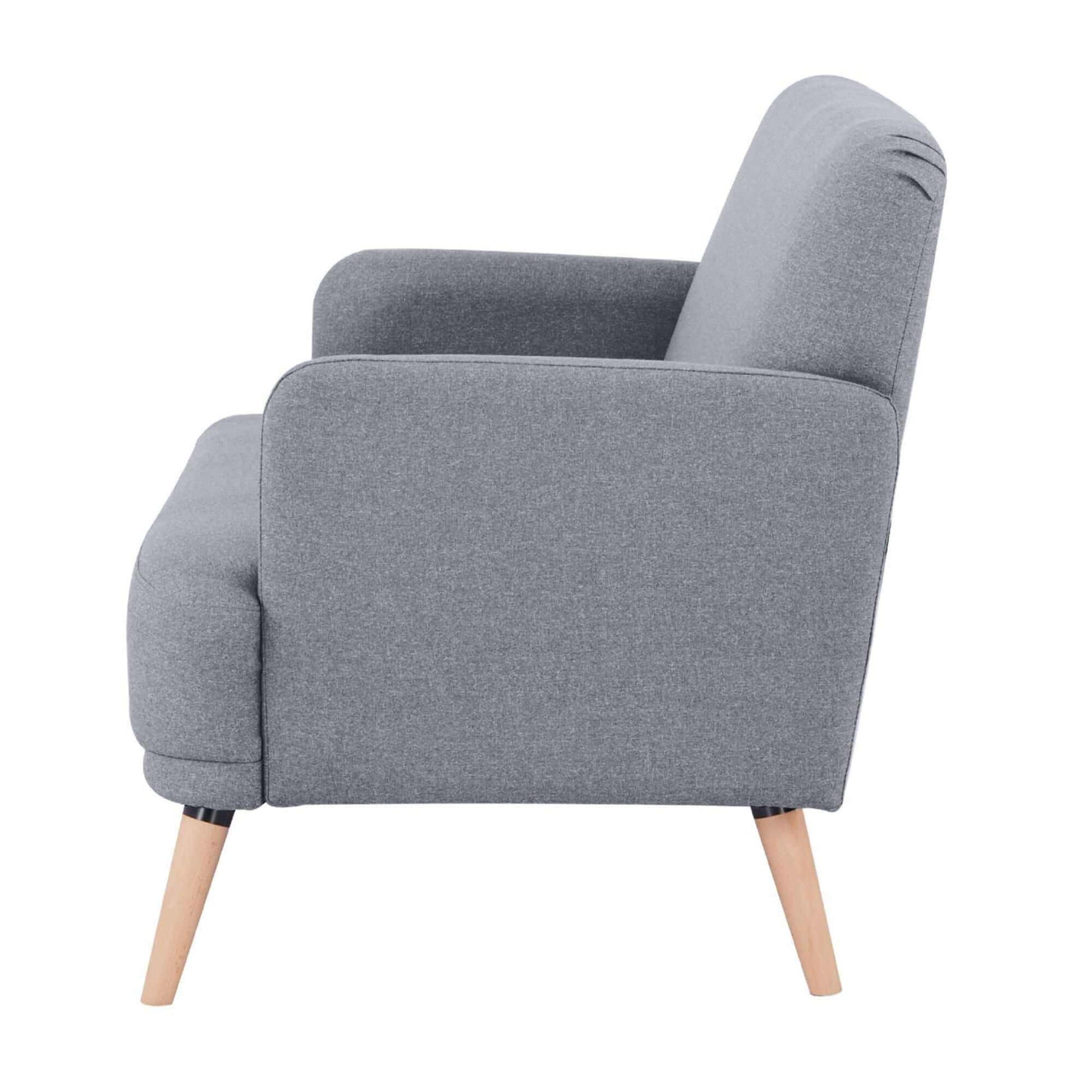Brianna Fabric Upholstered Comfy 2 Seater Sofa - Light Grey