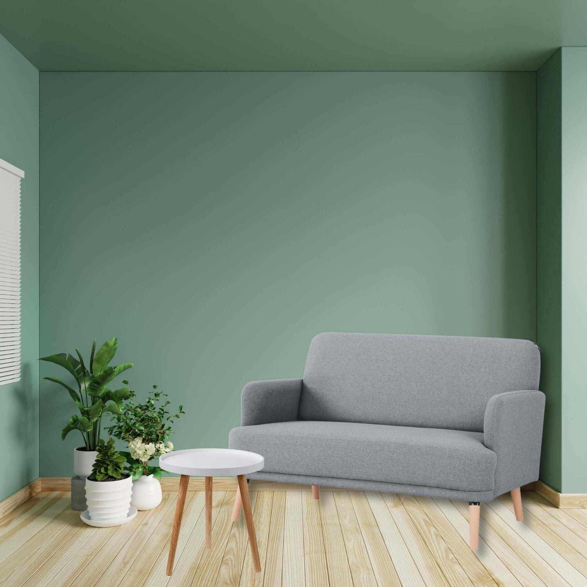 Brianna Fabric Upholstered 3 2 Seater Couch - Light Grey