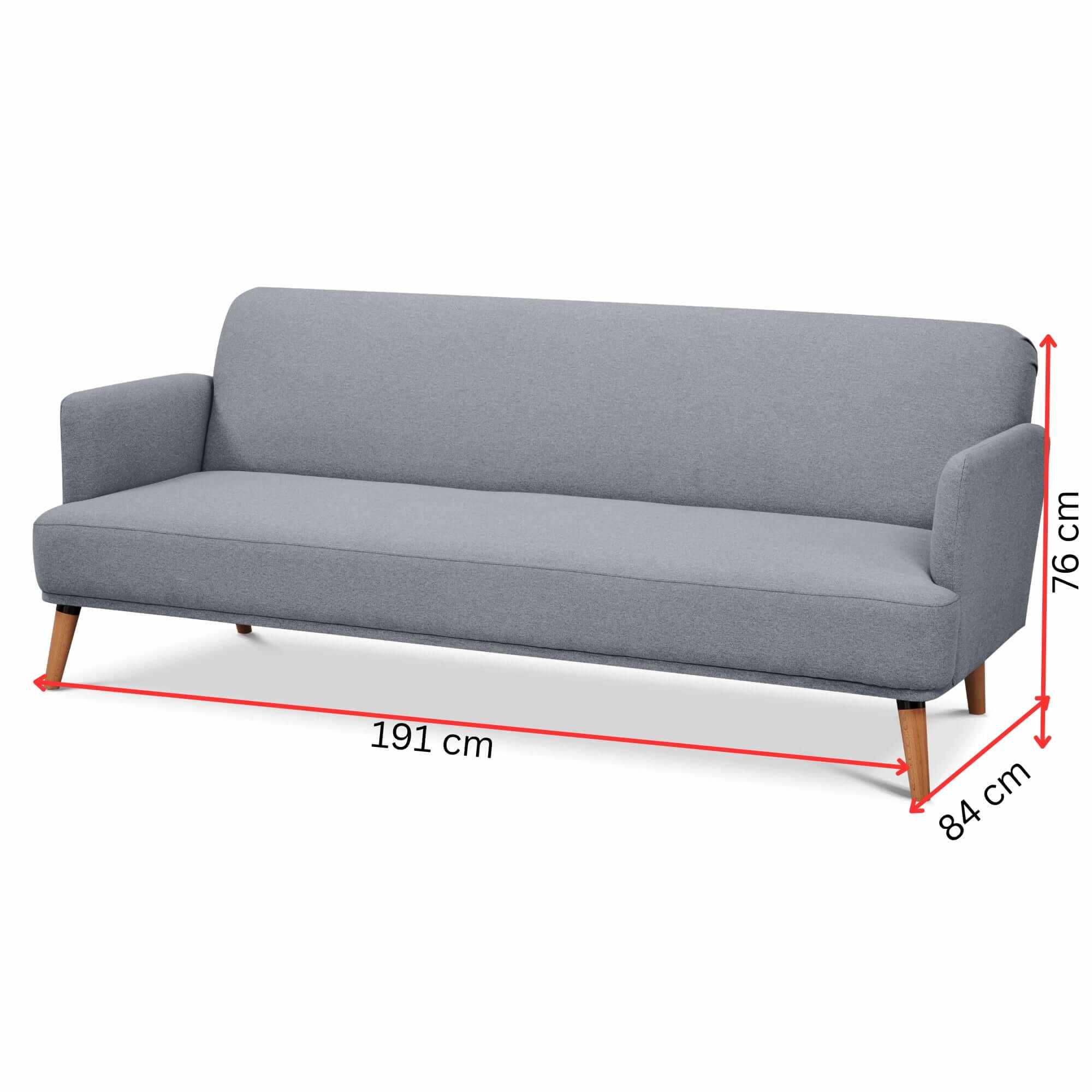 Brianna 3 + 2 Seater Sofa Fabric Upholstered Lounge Couch - Light Grey