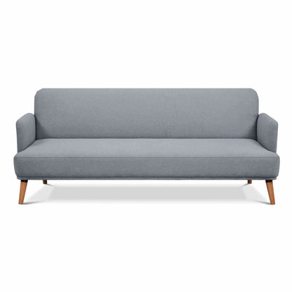 Brianna 3 Seater Sofa Bed Fabric Upholstered Couch - Light Grey