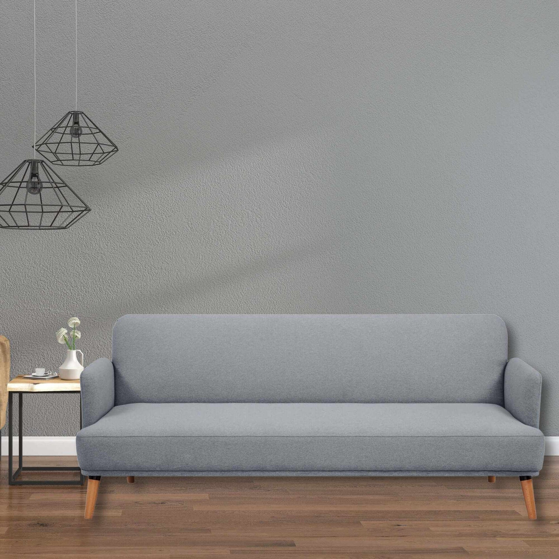 Brianna Fabric Upholstered Sofa Bed Grey 3 Seater Couch