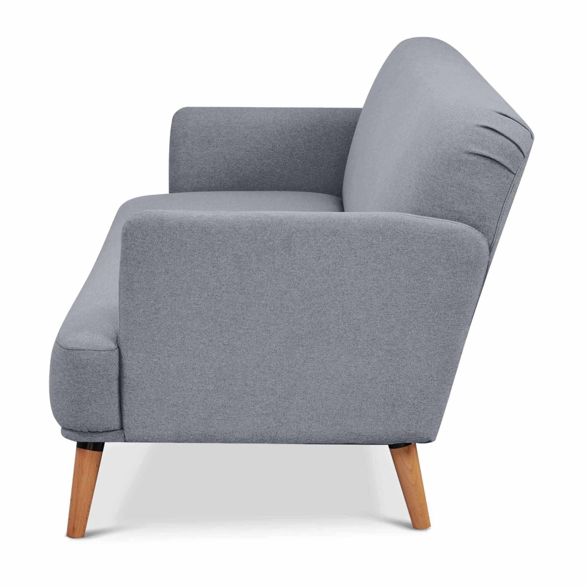 Brianna Fabric Upholstered Sofa Bed Grey 3 Seater Couch