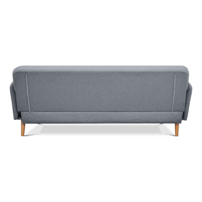 Brianna 3 Seater Sofa Bed Fabric Upholstered Couch - Light Grey