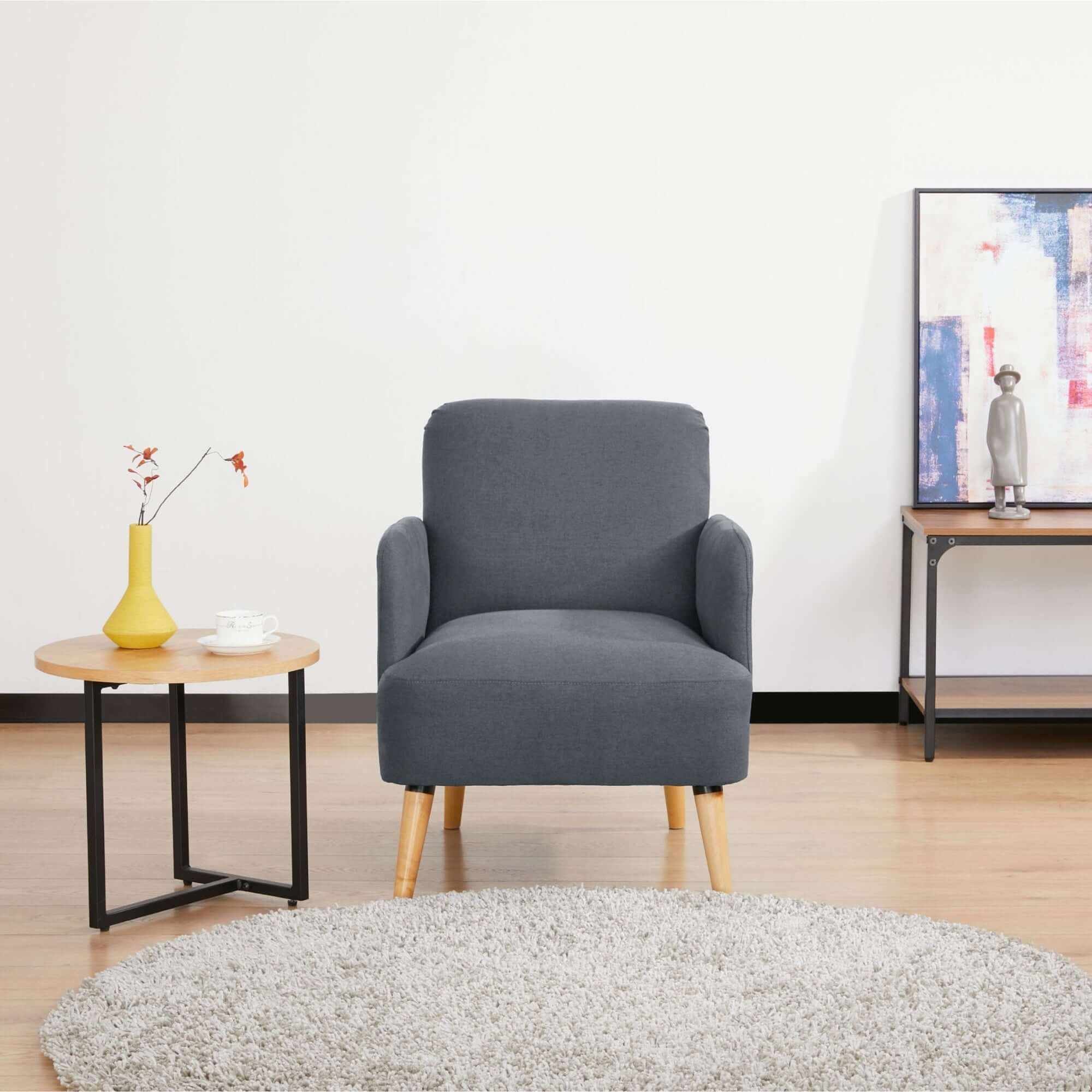 Brianna One Seater Sofa Armchair - Dark Grey