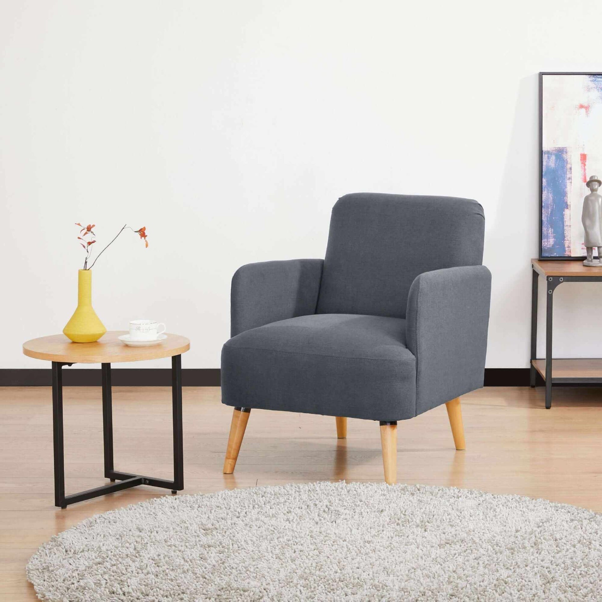 Brianna One Seater Sofa Armchair - Dark Grey
