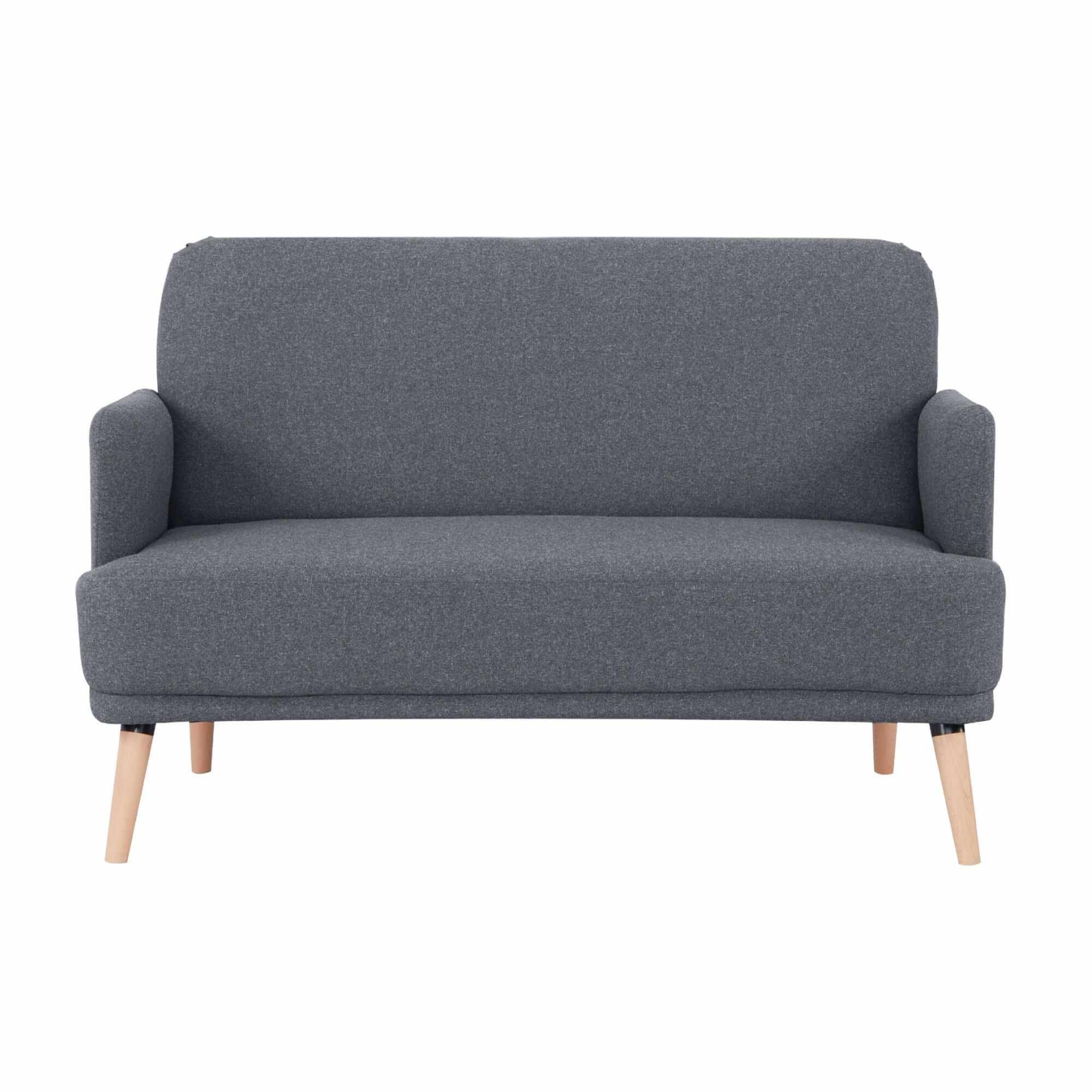 Brianna 2 Seater Sofa Fabric Upholstered Couch - Dark Grey