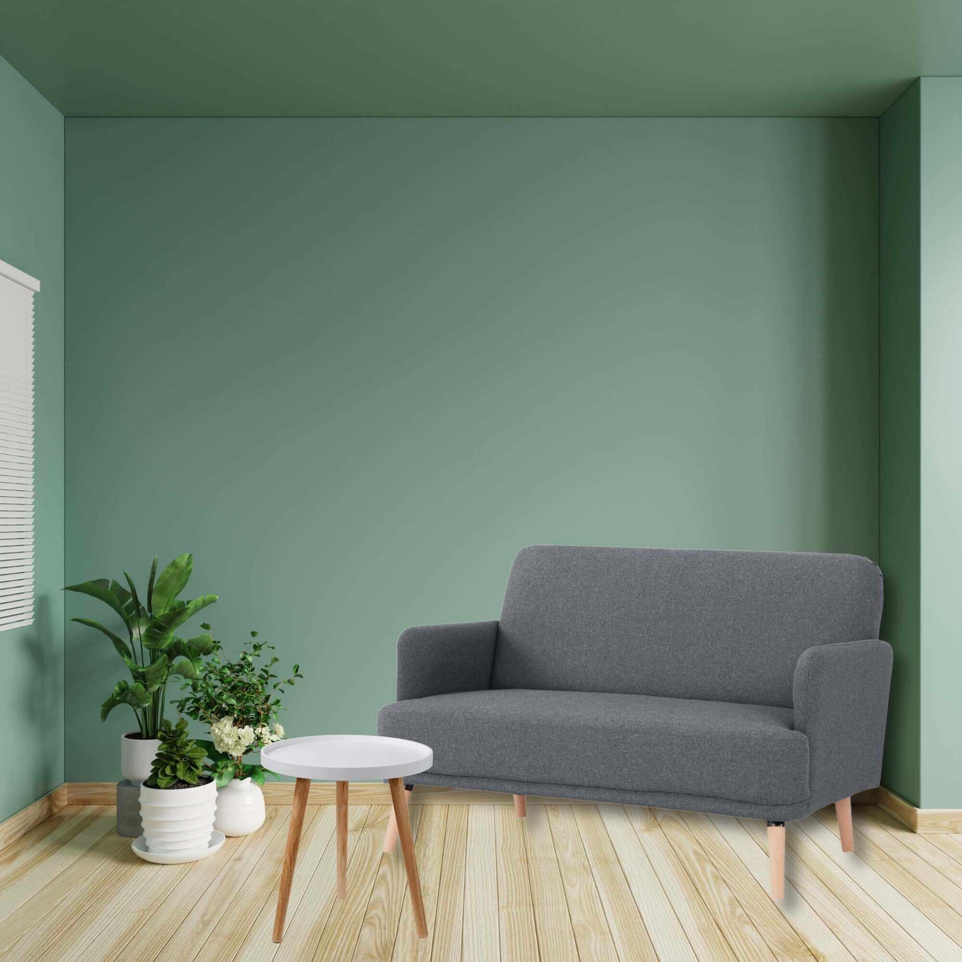 Brianna Fabric Upholstered Dark Grey Two Seater Sofa