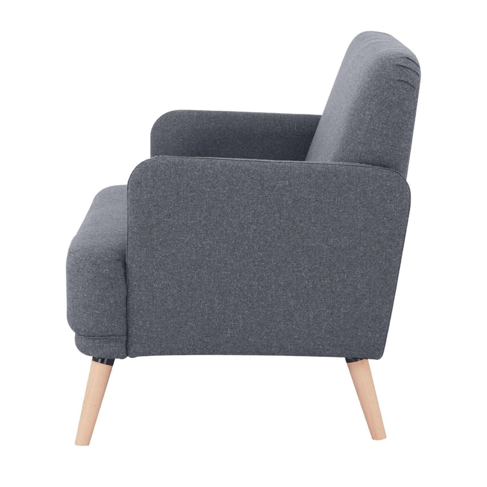 Brianna Fabric Upholstered Dark Grey Two Seater Sofa