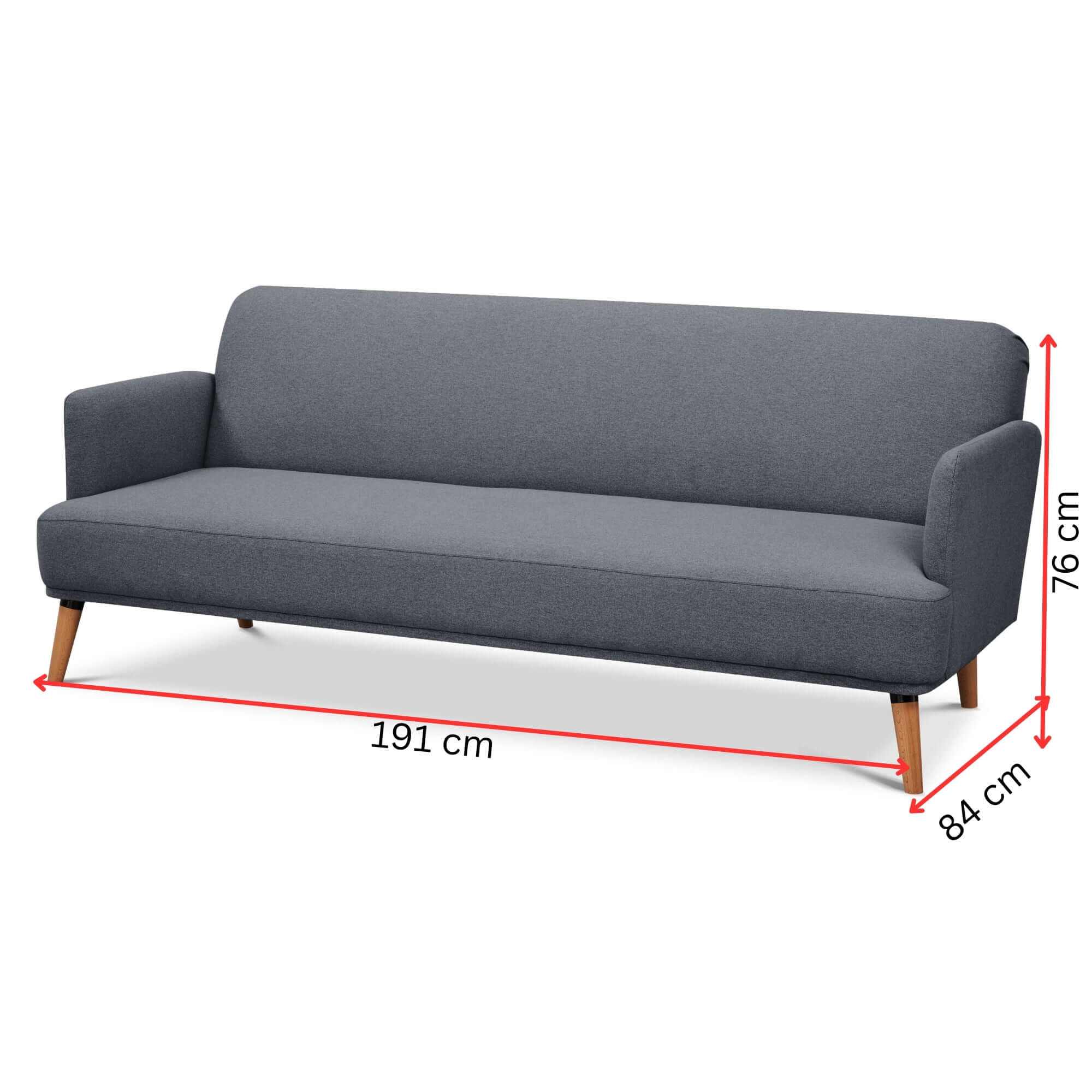 Brianna 3 + 1 Seater Scandinavian Sofa Couch - Dark Grey