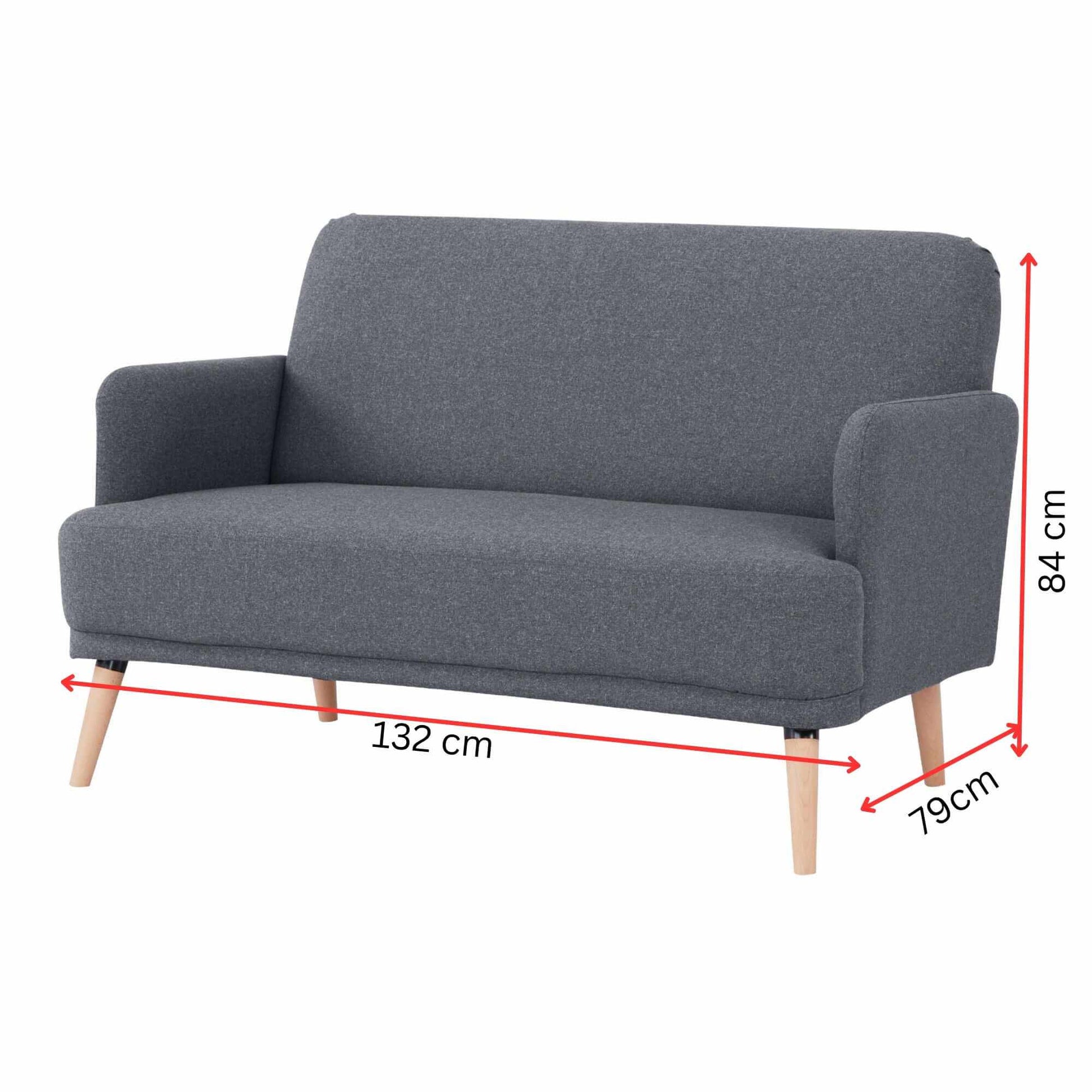 Brianna Fabric Upholstered 3 2 1 Lounge Suites Sofa - Dark Grey