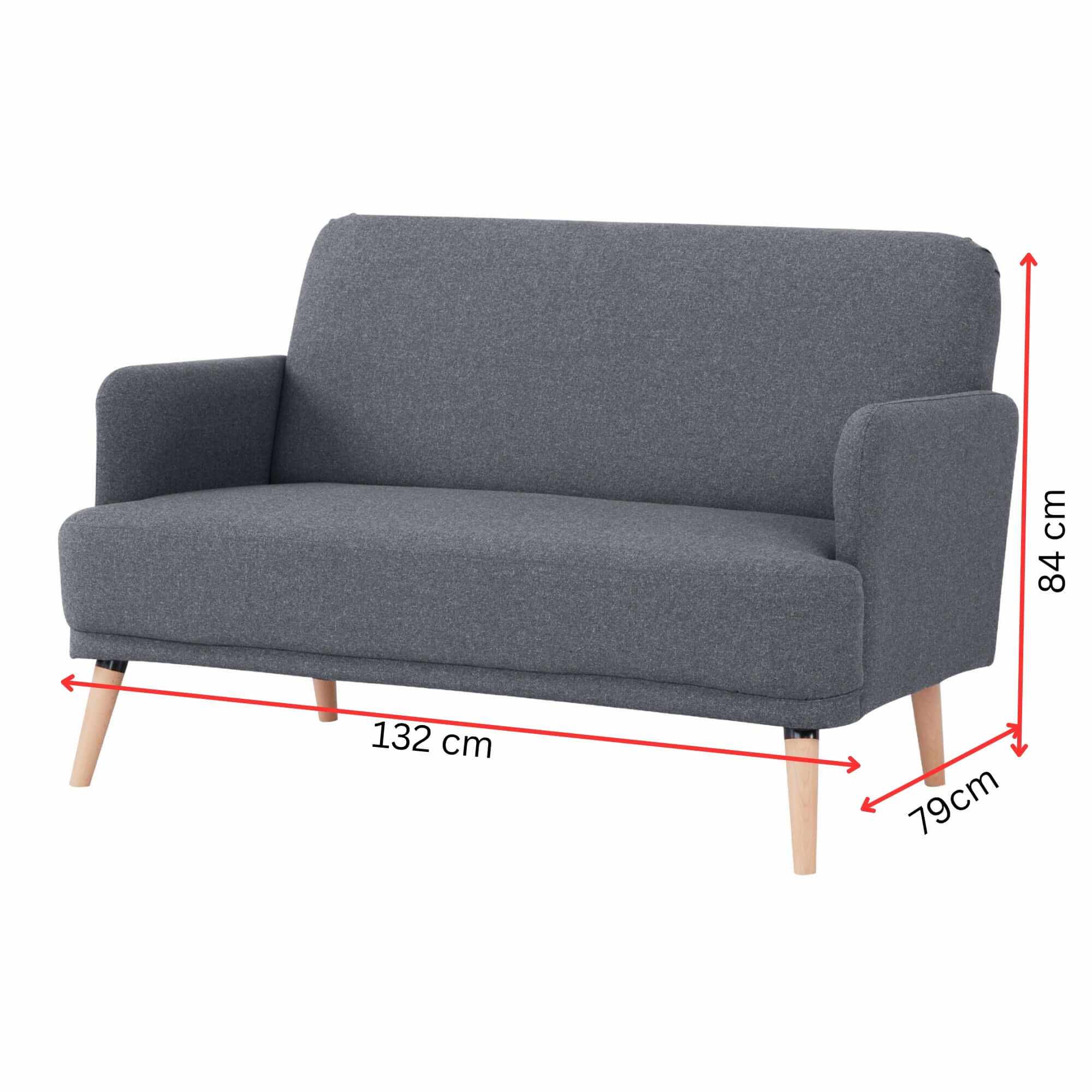 Brianna Fabric Upholstered 3 2 1 Lounge Suites Sofa - Dark Grey