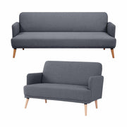 Brianna 3 + 2 Seater Fabric Upholstered Dark Grey Living Room Couch